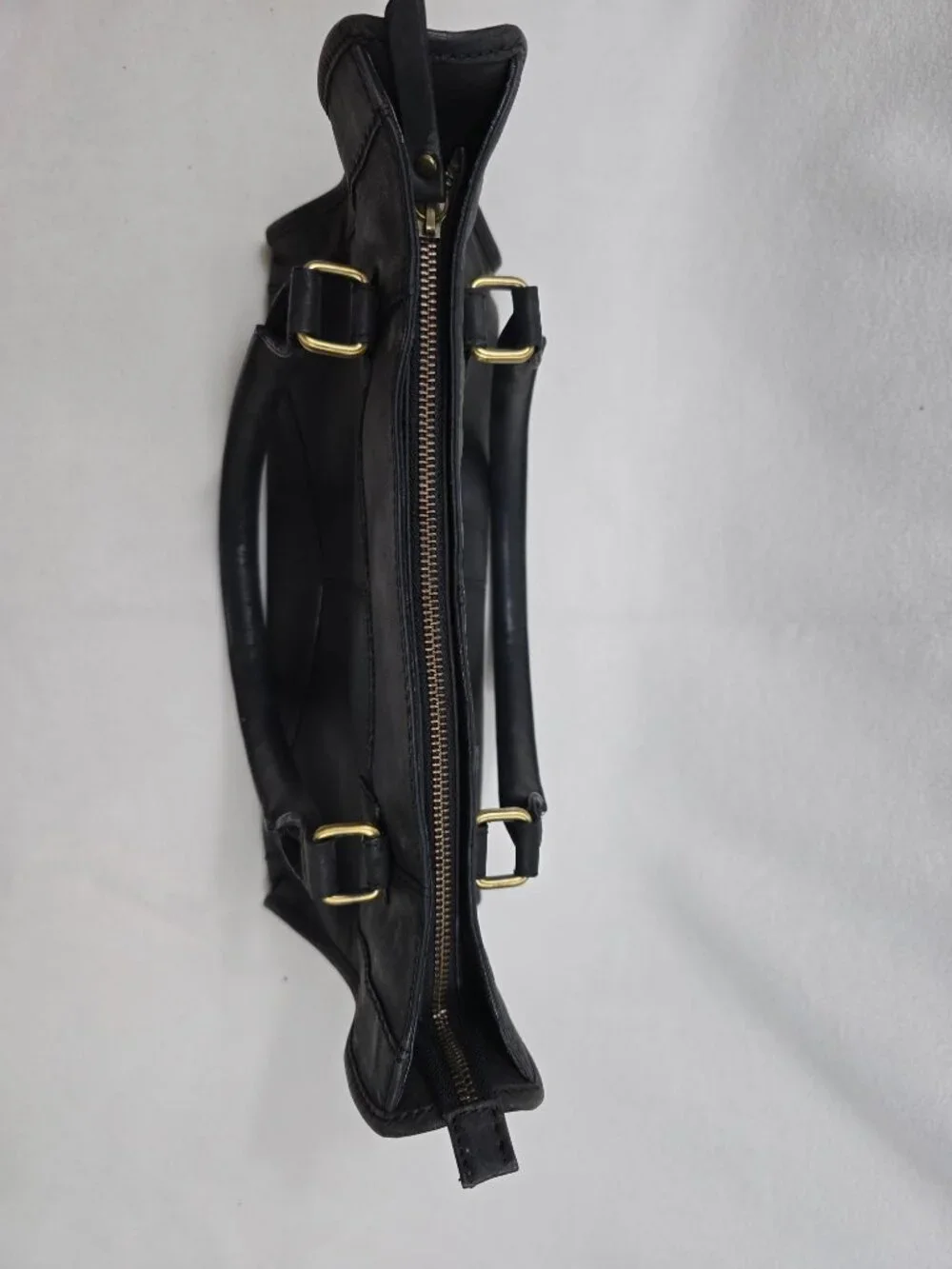 Born Black Leather Handbag With Double Handles & Zipper Closure - Picture 13 of 13